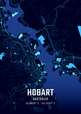 Hobart Midnight City Map