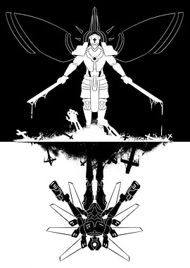 Monochrome Robot Reflection