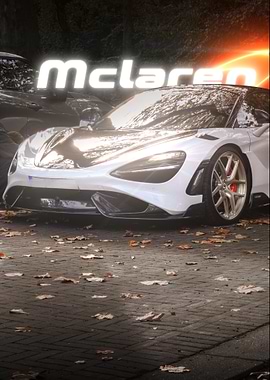 McLaren sports car on brick road (orange)