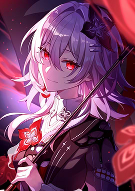 Anime Girl with Red Eyes