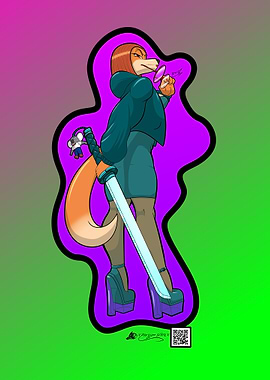 Fox Warrior with Sword and Drink