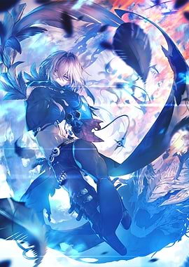 Character in Blue Digital Art