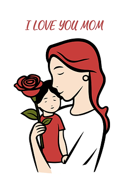 I Love You Mom Illustration