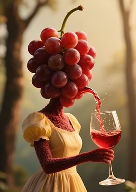 Grape Head Wine Pour