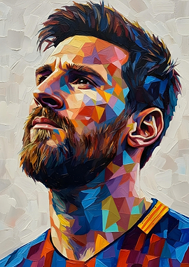 Colorful Portrait of Lionel Messi