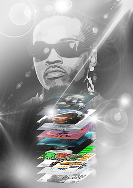 Man with Album Covers