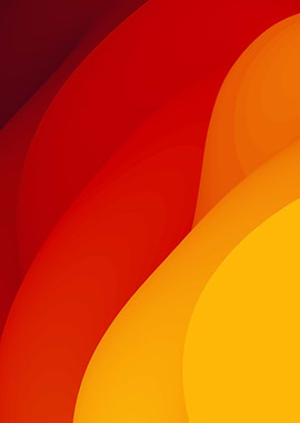 Abstract Red and Yellow Gradient Waves Interior