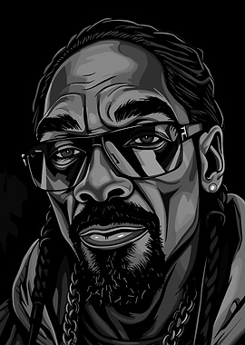 Snoop Dogg Portrait - Black and White