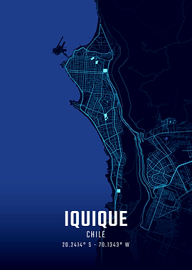 Iquique Midnight City Map