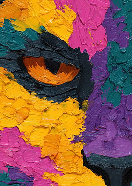 Abstract Animal Eye Oil Painting