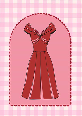 Red dress gingham