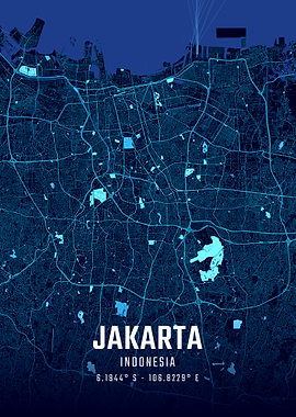 Jakarta Midnight City Map
