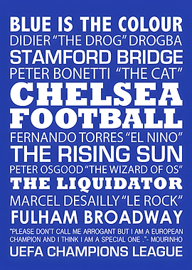 Chelsea Football Typography Art
