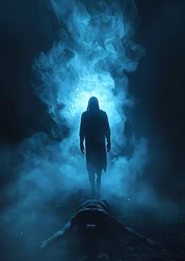 Hooded Figure with Blue Energy