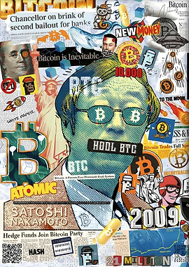 Bitcoin Collage: Cryptocurrency and Financial News