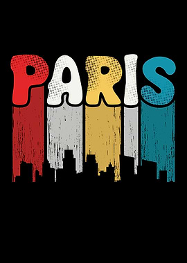 Paris Retro Skyline