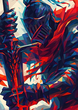 Abstract Knight Polygon Art