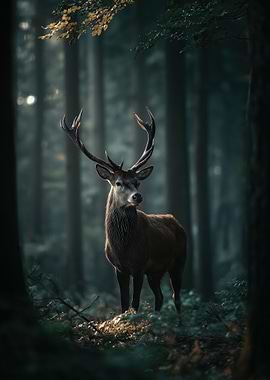 Majestic Deer in Forest