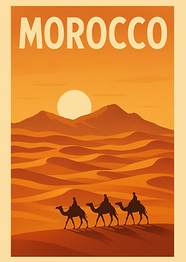 Morocco Desert Travel Poster
