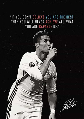 Cristiano Ronaldo Motivational Quote Poster