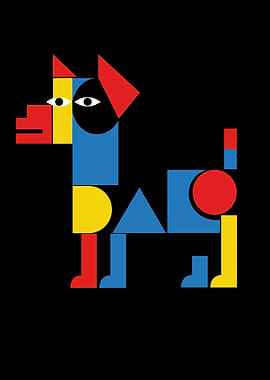 Geometric Dog Art
