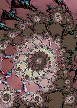 Fractal Spiral in pink Earth Tones