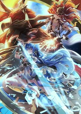 Characters in Dynamic Action Pose