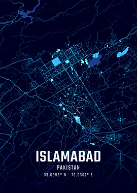 Islamabad Midnight City Map