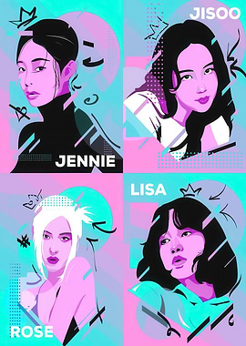 Blackpink Members Pop Art Portrait