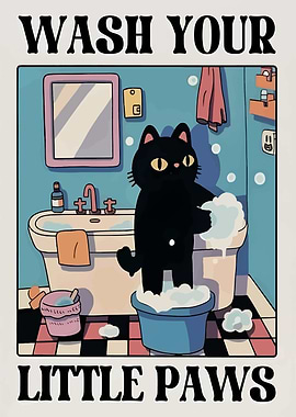 Wash Your Little Paws Cat Bathroom