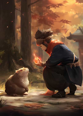 Man with Fire and a Rat