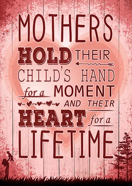 Mother's Day Poster - Mothers Hold Their Child's Hand