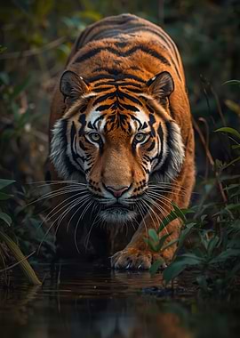 Tiger portrait in the jungle