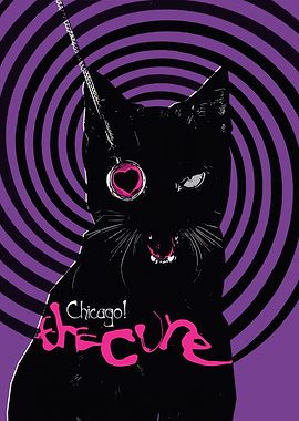 The Cure Chicago Black Cat Poster