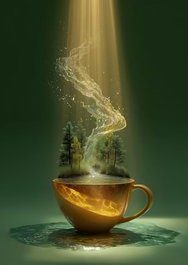 Surreal Teacup Landscape
