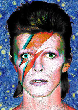 David Bowie Starry Night Portrait