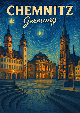 Chemnitz Germany Cityscape Painting