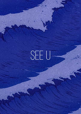 Blue Waves with 'SEE U' Text