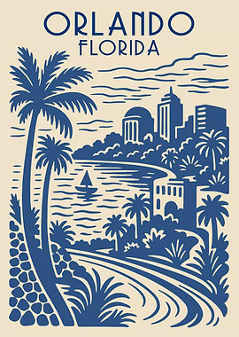 Orlando Florida Travel Poster Art