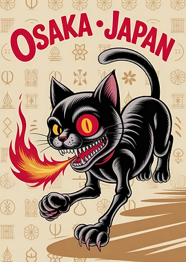Osaka Japan Fire-Breathing Cat