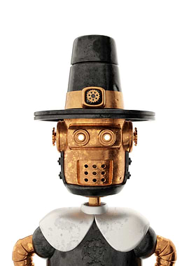 Steampunk Thanksgiving Robot Pilgrim
