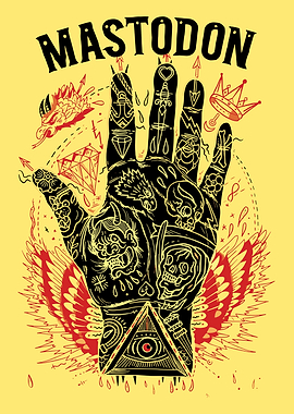 Mastodon Art with Tattooed Hand