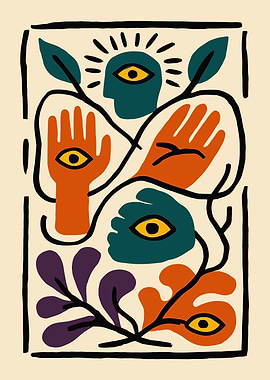 Abstract Eye and Hand Botanical Art