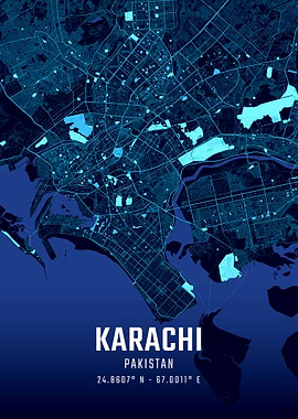 Karachi Midnight City Map