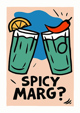 Spicy Margarita Cocktail Illustration
