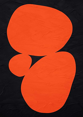 Abstract Orange Shapes on Black Background