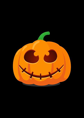 Cartoon Pumpkin with Stitched Smile