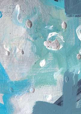 Abstract Blue and Silver Painting Cool Edition