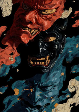 Three Oni Masks