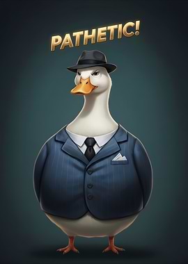Pathetic Duck in Suit and Fedora